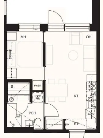 1st Floor, 33m2 1-bedroom App, Sauna, Close To The Shop, Airport And Train Station شقة *